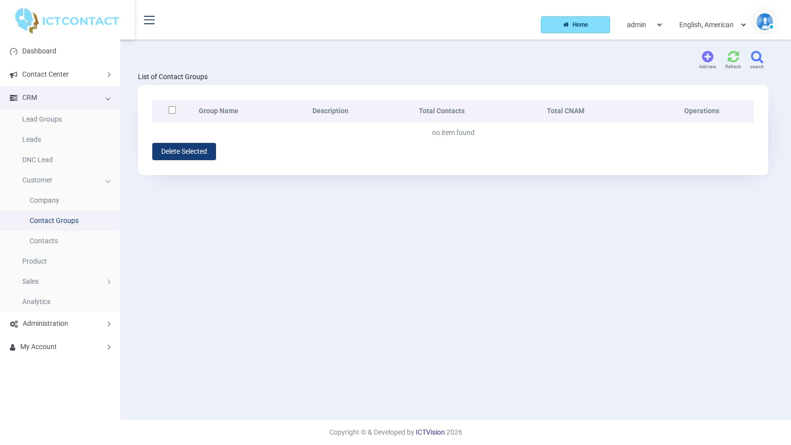 ICTCRM Contact Groups list
